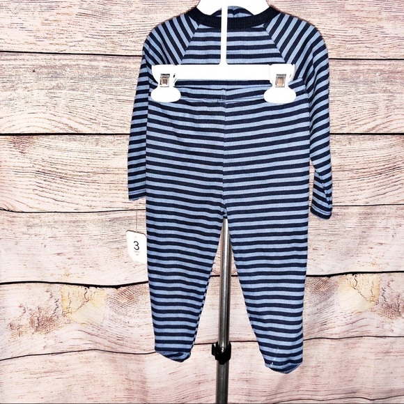 Lullaby Lane Blue Striped Infant 3 Piece Outfit Size 6-9M - Picture 4 of 6